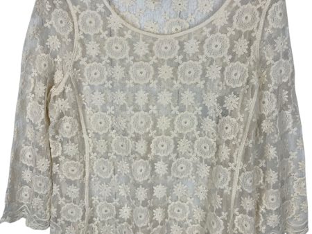 Top 3 4 Sleeve By Clothes Mentor In Cream, Size: Xl For Sale