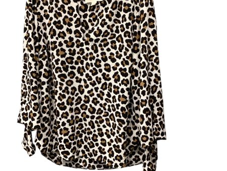 Top Long Sleeve By Michael By Michael Kors In Animal Print, Size: L Cheap