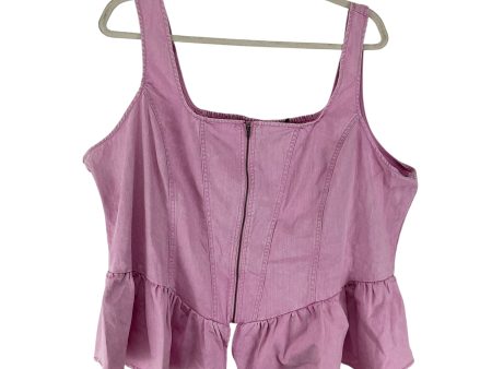 Top Sleeveless Basic By Clothes Mentor In Pink, Size: 4x Fashion