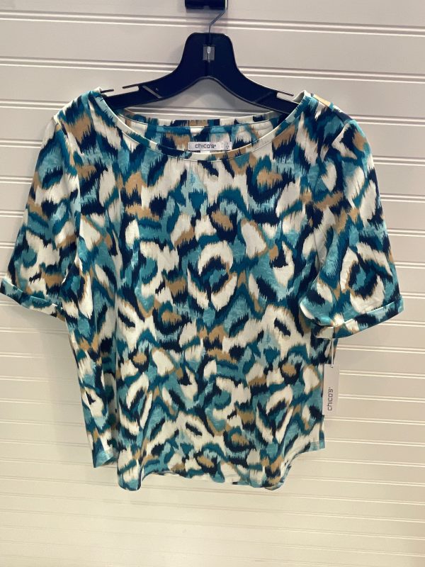 Top Short Sleeve By Chicos In Multi-colored, Size: M Sale