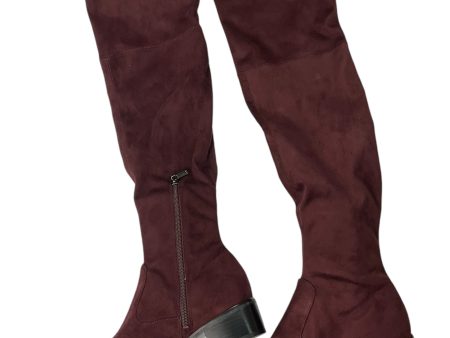 Boots Knee Heels By Marc Fisher In Wine, Size: 8.5 Online Hot Sale