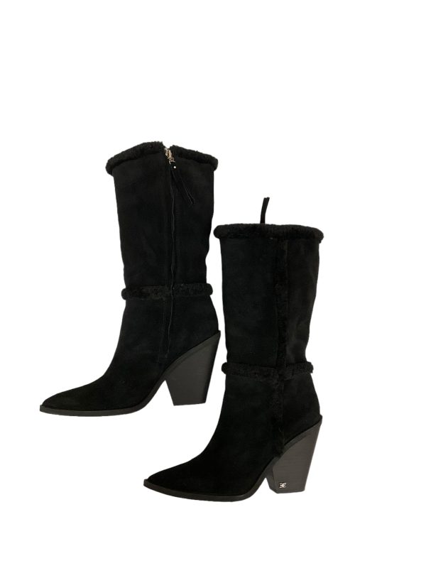 Boots Mid-calf Heels By Sam Edelman In Black, Size: 9.5 For Sale