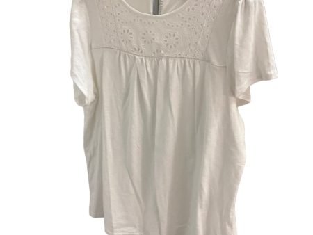 Top Short Sleeve By Ella Moss In White, Size: L For Cheap