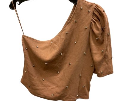 Top Short Sleeve By Express In Brown, Size: L on Sale