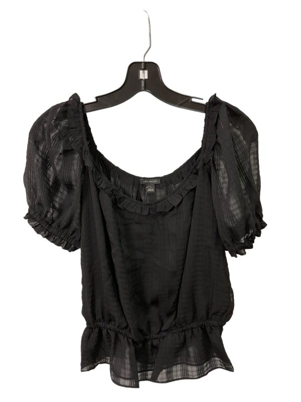 Top Short Sleeve By Ann Taylor In Black, Size: S Online Hot Sale