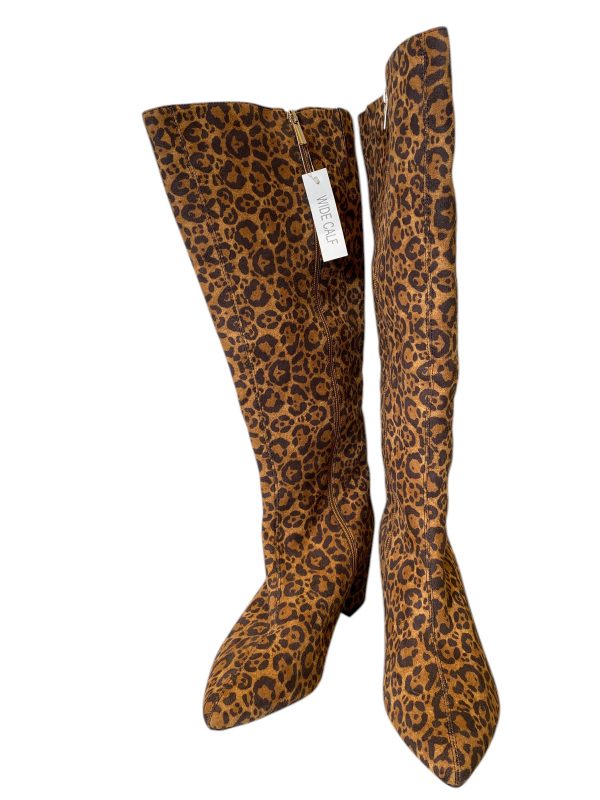 Boots Knee Heels By Clothes Mentor In Animal Print, Size: 10 Cheap