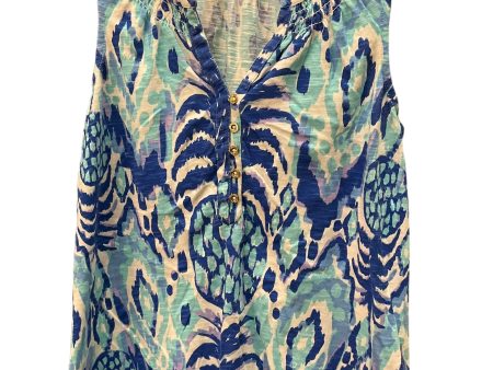 Blue Top Sleeveless Designer Lilly Pulitzer, Size S For Cheap