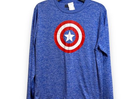 Captain America Top Long Sleeve By Clothes Mentor In Blue, Size: L Supply