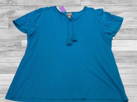 Top Short Sleeve By Chicos In Blue, Size: 2 For Discount