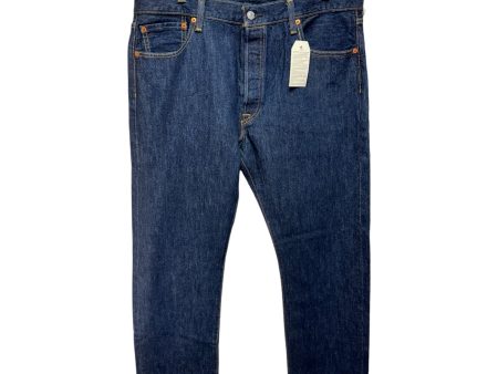 501 Button Fly Jeans Straight By Levis In Blue Denim, Size: 20 For Sale